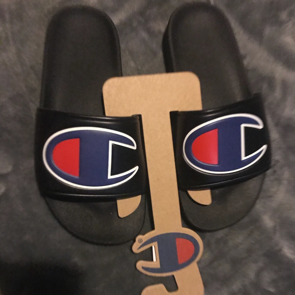 Champion slides size 3 in men 5 in women’s